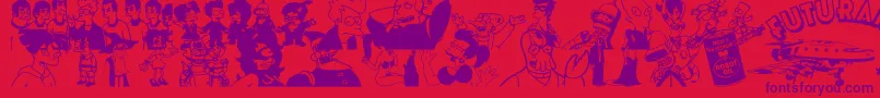 Futurama Hypnotoad Font – Purple Fonts on Red Background