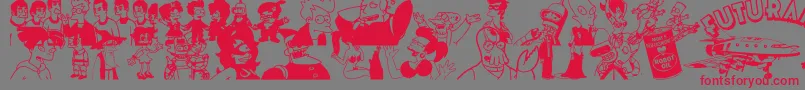 Futurama Hypnotoad Font – Red Fonts on Gray Background