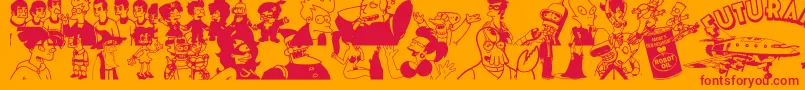 Futurama Hypnotoad Font – Red Fonts on Orange Background