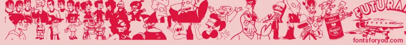Futurama Hypnotoad Font – Red Fonts on Pink Background