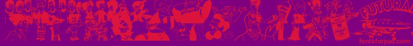 Futurama Hypnotoad Font – Red Fonts on Purple Background
