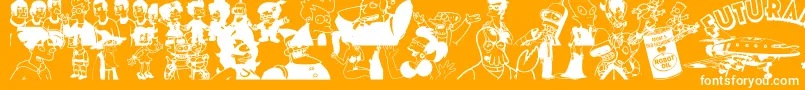 Futurama Hypnotoad Font – White Fonts on Orange Background