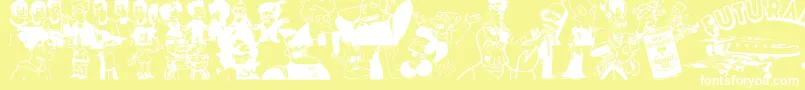 Futurama Hypnotoad Font – White Fonts on Yellow Background