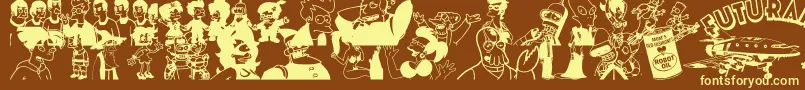 Futurama Hypnotoad Font – Yellow Fonts on Brown Background