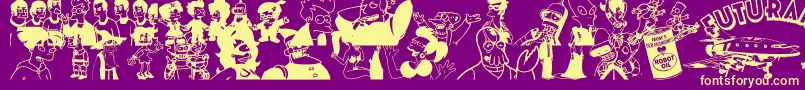 Futurama Hypnotoad Font – Yellow Fonts on Purple Background