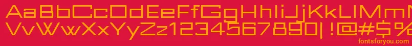 フォントFuturBlock Regular – 赤い背景にオレンジの文字