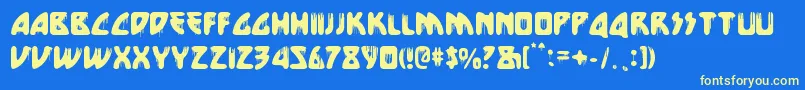 Future Blood Font – Yellow Fonts on Blue Background