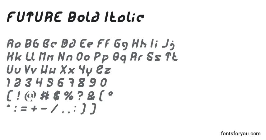 FUTURE Bold Italic Font – alphabet, numbers, special characters