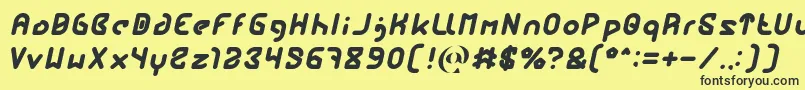 Fonte FUTURE Bold Italic – fontes pretas em um fundo amarelo