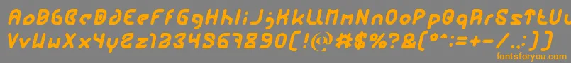 フォントFUTURE Bold Italic – オレンジの文字は灰色の背景にあります。