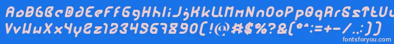 Fonte FUTURE Bold Italic – fontes rosa em um fundo azul