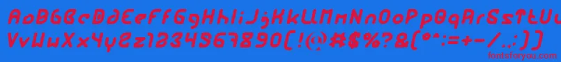 Czcionka FUTURE Bold Italic – czerwone czcionki na niebieskim tle