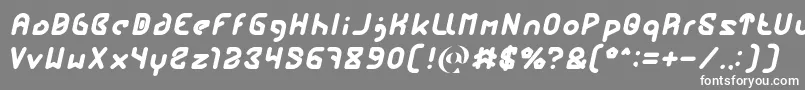 フォントFUTURE Bold Italic – 灰色の背景に白い文字