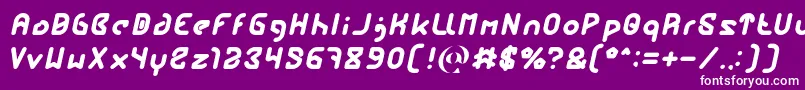 FUTURE Bold Italic-fontti – valkoiset fontit violetilla taustalla