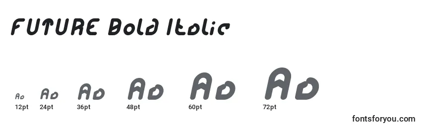 Размеры шрифта FUTURE Bold Italic