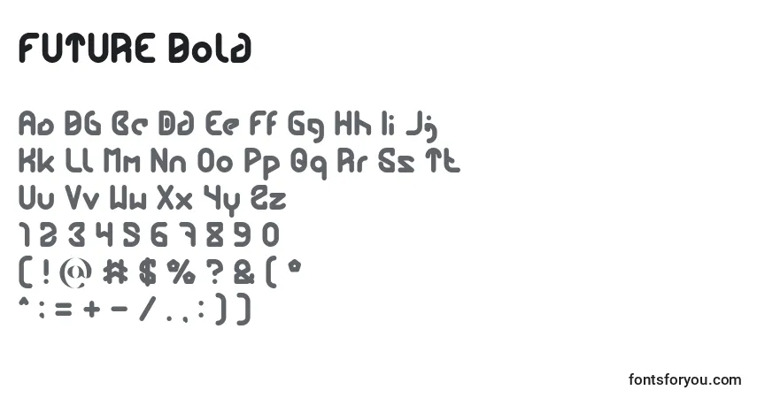 Schriftart FUTURE Bold – Alphabet, Zahlen, spezielle Symbole