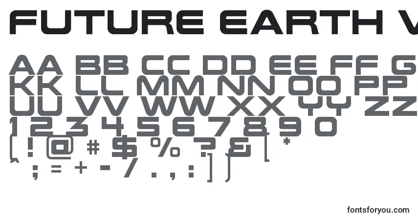 Schriftart Future Earth v2 – Alphabet, Zahlen, spezielle Symbole