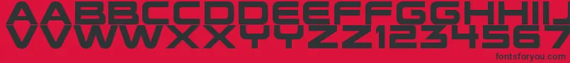 Future Earth v2 Font – Black Fonts on Red Background