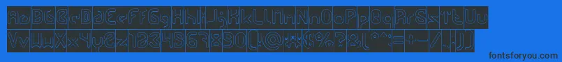 FUTURE Hollow Inverse Font – Black Fonts on Blue Background