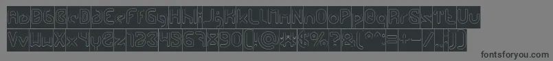 フォントFUTURE Hollow Inverse – 黒い文字の灰色の背景