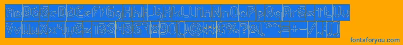 FUTURE Hollow Inverse Font – Blue Fonts on Orange Background