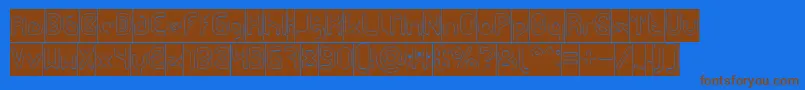 FUTURE Hollow Inverse Font – Brown Fonts on Blue Background