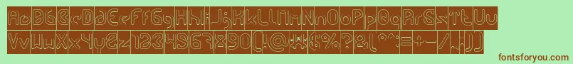 FUTURE Hollow Inverse Font – Brown Fonts on Green Background