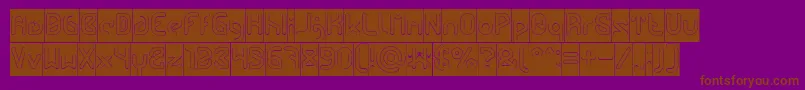 FUTURE Hollow Inverse-Schriftart – Braune Schriften auf violettem Hintergrund