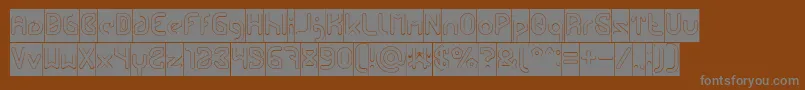 FUTURE Hollow Inverse-Schriftart – Graue Schriften auf braunem Hintergrund