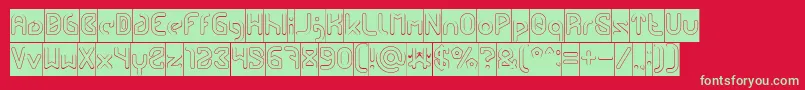 FUTURE Hollow Inverse Font – Green Fonts on Red Background
