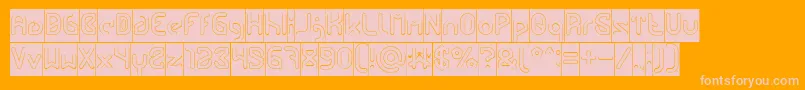 FUTURE Hollow Inverse-Schriftart – Rosa Schriften auf orangefarbenem Hintergrund