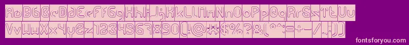 Fonte FUTURE Hollow Inverse – fontes rosa em um fundo violeta