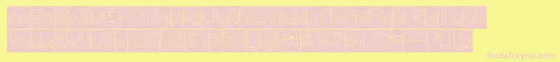 FUTURE Hollow Inverse-fontti – vaaleanpunaiset fontit keltaisella taustalla