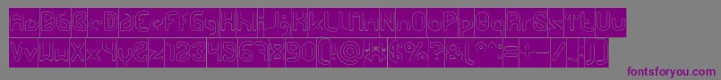 FUTURE Hollow Inverse-fontti – violetit fontit harmaalla taustalla