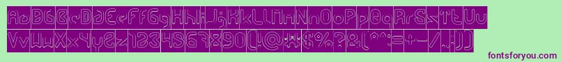 Шрифт FUTURE Hollow Inverse – фиолетовые шрифты на зелёном фоне