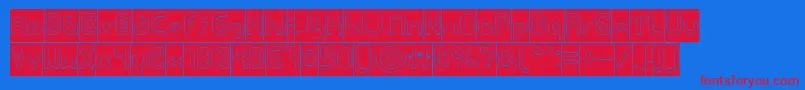 FUTURE Hollow Inverse Font – Red Fonts on Blue Background