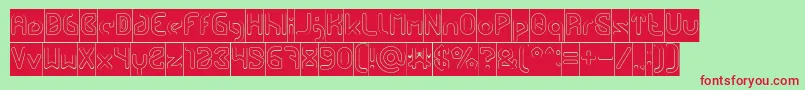 FUTURE Hollow Inverse Font – Red Fonts on Green Background