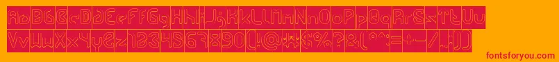 fuente FUTURE Hollow Inverse – Fuentes Rojas Sobre Fondo Naranja