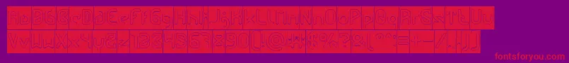 FUTURE Hollow Inverse-Schriftart – Rote Schriften auf violettem Hintergrund