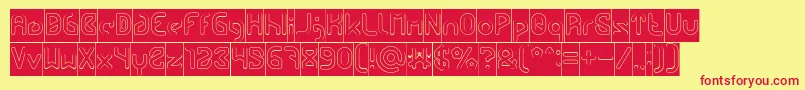 FUTURE Hollow Inverse Font – Red Fonts on Yellow Background