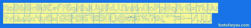 FUTURE Hollow Inverse Font – Yellow Fonts on Blue Background