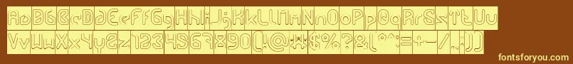 FUTURE Hollow Inverse Font – Yellow Fonts on Brown Background