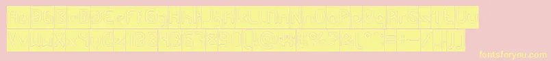 FUTURE Hollow Inverse-Schriftart – Gelbe Schriften auf rosa Hintergrund