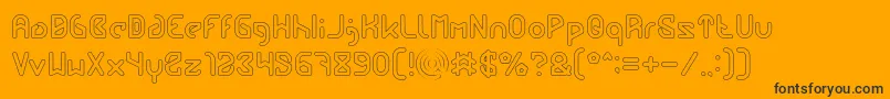 FUTURE Hollow-Schriftart – Schwarze Schriften auf orangefarbenem Hintergrund