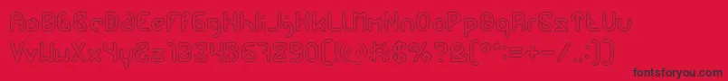 Fonte FUTURE Hollow – fontes pretas em um fundo vermelho