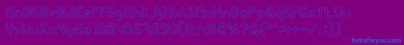 Fonte FUTURE Hollow – fontes azuis em um fundo violeta