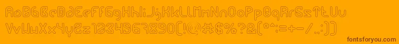 フォントFUTURE Hollow – オレンジの背景に茶色のフォント