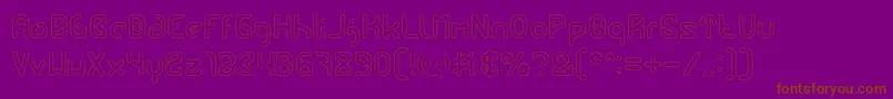 FUTURE Hollow-Schriftart – Braune Schriften auf violettem Hintergrund