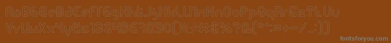 FUTURE Hollow-fontti – harmaat kirjasimet ruskealla taustalla