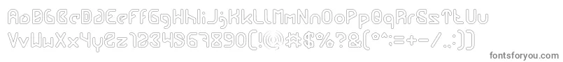 フォントFUTURE Hollow – 白い背景に灰色の文字